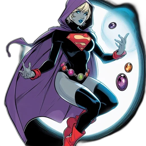 jewelry, comic book art, concept art, outer space, female, superhero, figure, donning transparent PNG cut-out