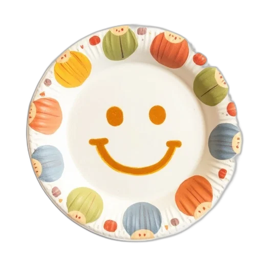 food, 3d render, colorful, smiley, face, pattern, white, background transparent PNG cut-out