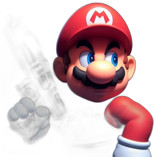 face, weapon, hat, mask, 3d render, concept art, photorealistic, pixel art transparent PNG cut-out