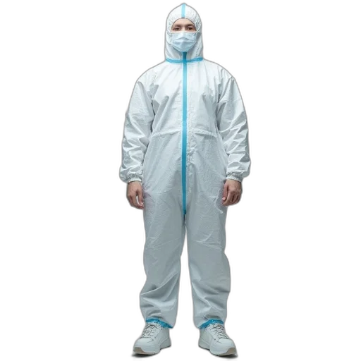 jacket, disposable, protective, coveralls, safety, wear, elastic, waist transparent PNG cut-out