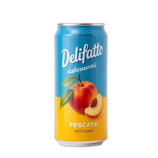 food, bottle, can, delifatto, fabbrirri, pescata, peach, flavor transparent PNG cut-out