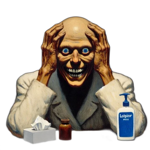 mask, face, jacket, bottle, concept art, photorealistic, man, shocked transparent PNG cut-out