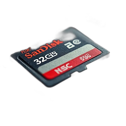 3d render, sandisk, 32gb, extreme, flash, card, compact, disk transparent PNG cut-out