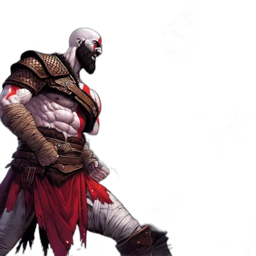 sword, concept art, fantasy art, comic book art, red, two, combatants, face transparent PNG cut-out