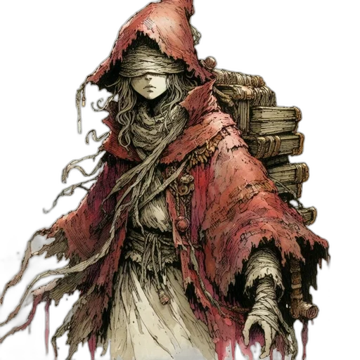 mask, hat, jacket, creature, concept art, fantasy art, comic book art, watercolor transparent PNG cut-out