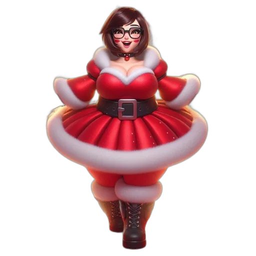 dress, 3d render, concept art, animated, figure, dressed, santa, claus transparent PNG cut-out