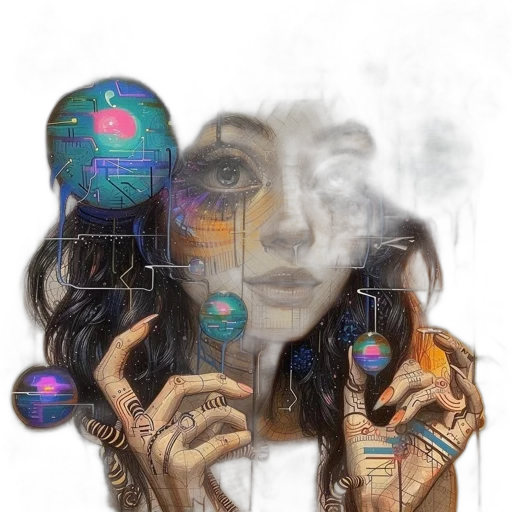 mask, face, robot, jewelry, fantasy art, cyberpunk, concept art, photorealistic transparent PNG cut-out