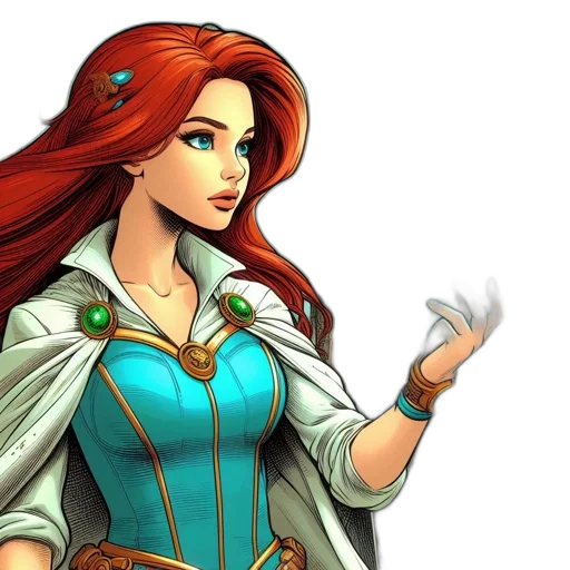 fantasy art, concept art, comic book art, pixel art, resolute, woman, vivid, red transparent PNG cut-out
