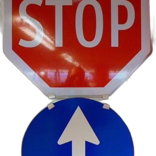 staff, 3d render, photorealistic, red, stop, sign, blue, arrow transparent PNG cut-out
