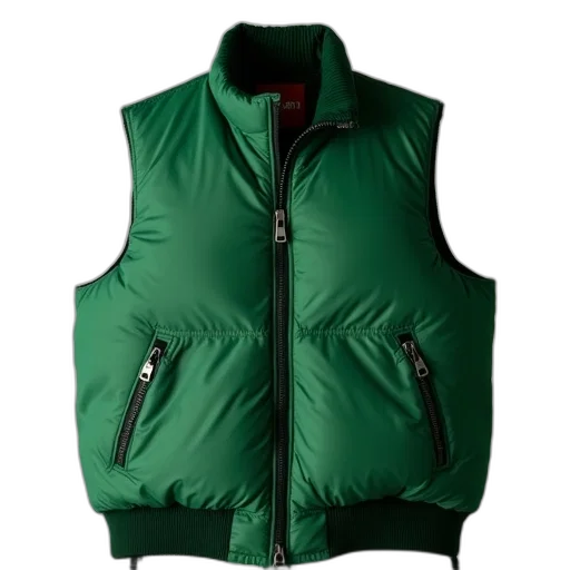jacket, green, nylon, vest transparent PNG cut-out
