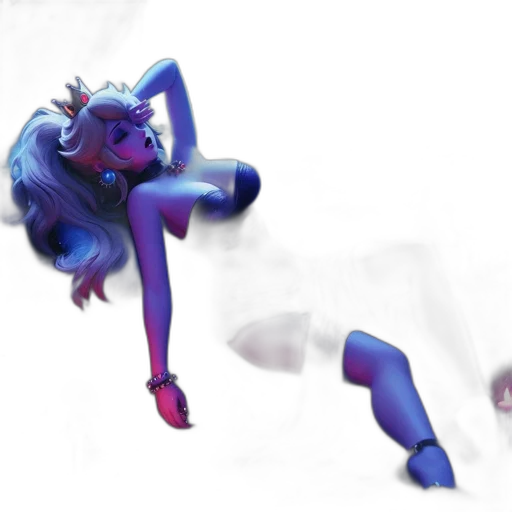 creature, concept art, fantasy art, vaporwave, 3d render, outer space, underwater, blue transparent PNG cut-out