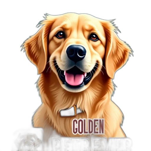 photorealistic, watercolor, pixel art, 3d render, golden, retriever, happy, expression transparent PNG cut-out
