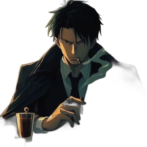staff, food, face, jacket, concept art, pixel art, comic book art, anime transparent PNG cut-out