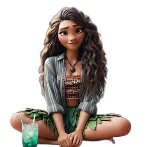 hair, concept art, fantasy art, cartoon, 3d render, green, animated, female transparent PNG cut-out