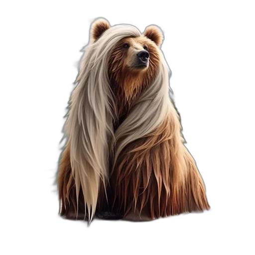 animal, hair, creature, photorealistic, concept art, fantasy art, 3d render, bear transparent PNG cut-out