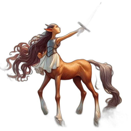staff, fantasy art, concept art, pixel art, watercolor, centaur-like, creature, poses transparent PNG cut-out
