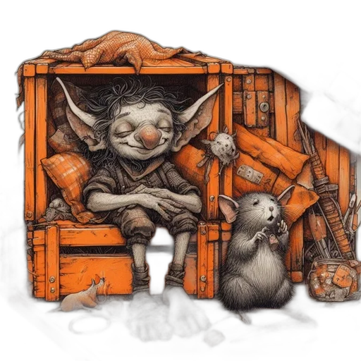 furniture, concept art, fantasy art, outer space, intricate, artwork, features, goblin-like transparent PNG cut-out