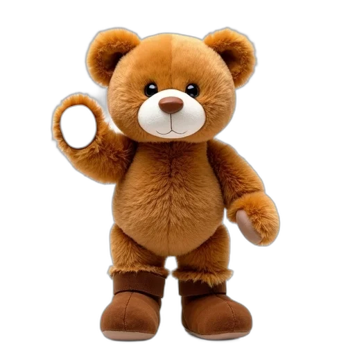 staff, animal, 3d render, plush, teddy, bear, brown, fur transparent PNG cut-out