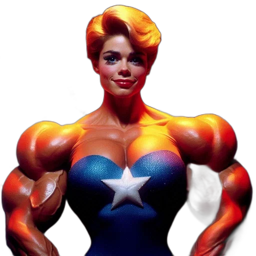 dress, comic book art, concept art, 3d render, photorealistic, muscular, woman, vintage transparent PNG cut-out