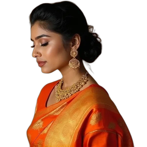 jewelry, staff, dress, face, photorealistic, oil painting, golden, woman transparent PNG cut-out
