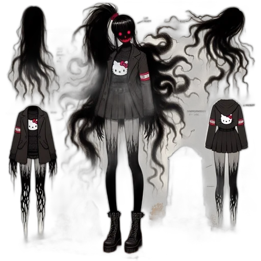 hair, jacket, creature, dress, concept art, pixel art, fantasy art, anime transparent PNG cut-out