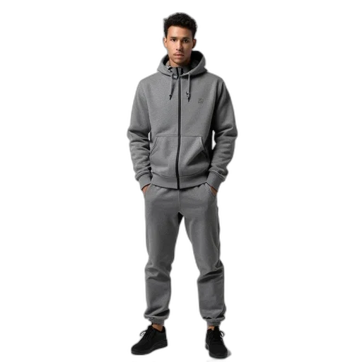 jacket, 3d render, monochrome, model, wearing, grey, tracksuit, black transparent PNG cut-out