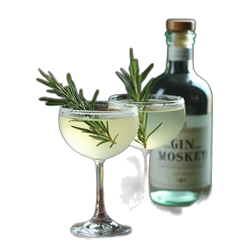 3d render, photorealistic, two, gin transparent PNG cut-out