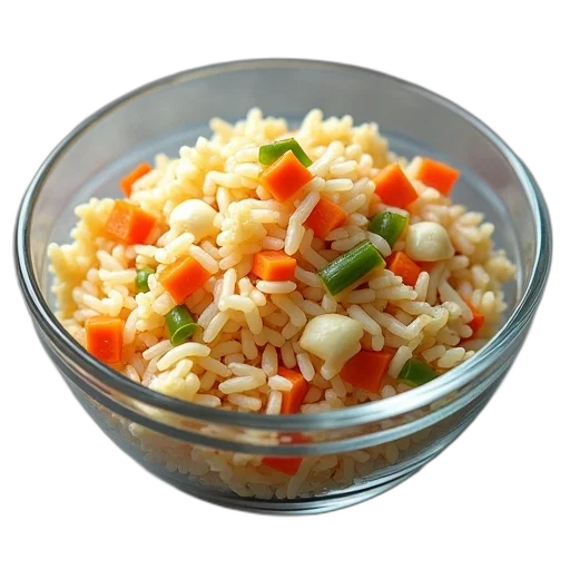food, bowl, filled, mixture, rice, diced, vegetables, including transparent PNG cut-out