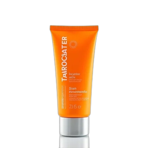 close-up, image, single, orange, tube, sunscreen, brand, name transparent PNG cut-out