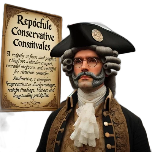 man, 18th-century, garb, stands, beside, sign, reading, repictul transparent PNG cut-out