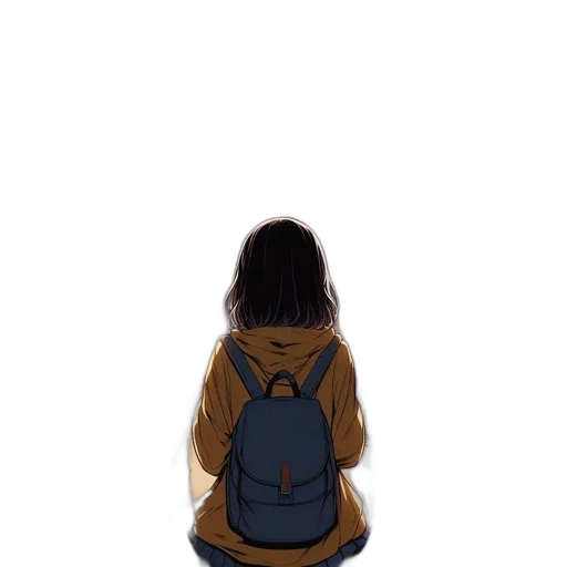 jacket, dress, hair, mask, anime, pixel art, concept art, watercolor transparent PNG cut-out