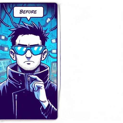 jacket, comic book art, cyberpunk, cartoon, concept art, two, panels, contrast transparent PNG cut-out