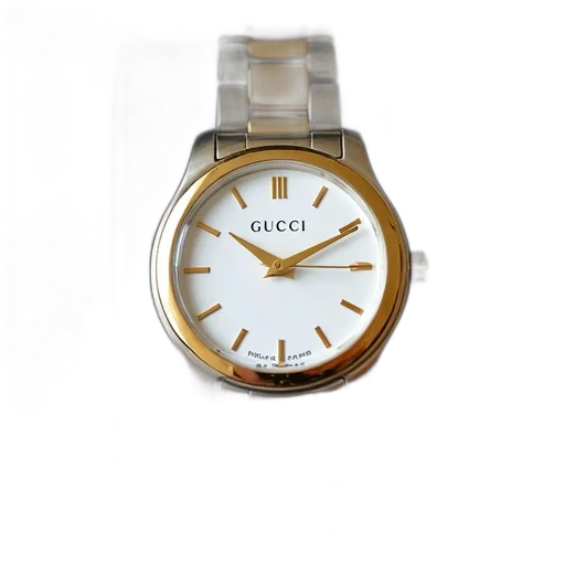 jewelry, gold, silver, gucci, watch, white, dial, hands transparent PNG cut-out