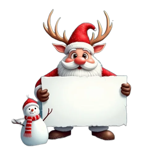 animal, concept art, 3d render, santa transparent PNG cut-out