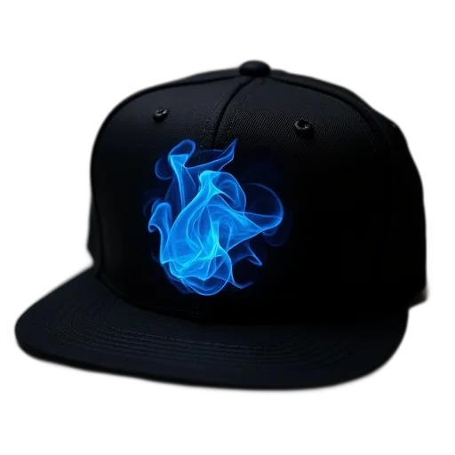 hat, dragon, 3d render, blue, smoke, logo, front, black transparent PNG cut-out