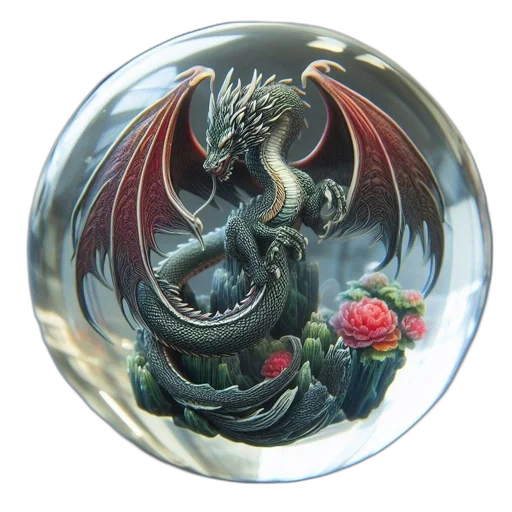dragon, jewelry, fantasy art, 3d render, photorealistic, concept art, inside, transparent transparent PNG cut-out