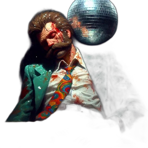 jacket, mask, face, staff, concept art, cyberpunk, pixel art, vaporwave transparent PNG cut-out