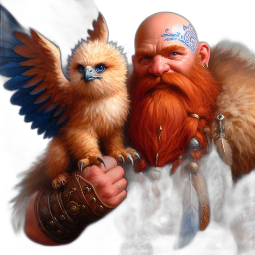 fantasy art, concept art, photorealistic, 3d render, individual, sporting, red, beard transparent PNG cut-out