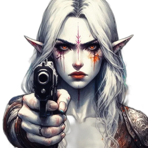 weapon, face, staff, fantasy art transparent PNG cut-out