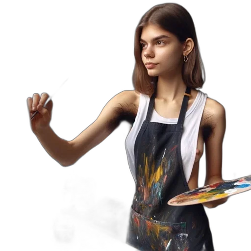 dress, staff, concept art, photorealistic, fantasy art, oil painting, outer space, woman transparent PNG cut-out