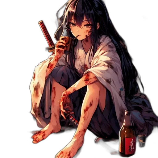 bottle, weapon, staff, sword, pixel art, concept art, anime, fantasy art transparent PNG cut-out