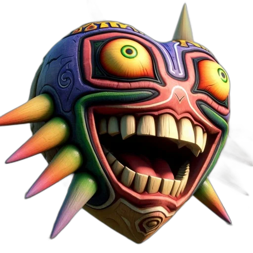 mask, creature, face, staff, 3d render, concept art, fantasy art, photorealistic transparent PNG cut-out