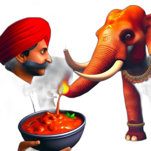 food, 3d render, concept art, photorealistic, pixel art, fire, red, man transparent PNG cut-out