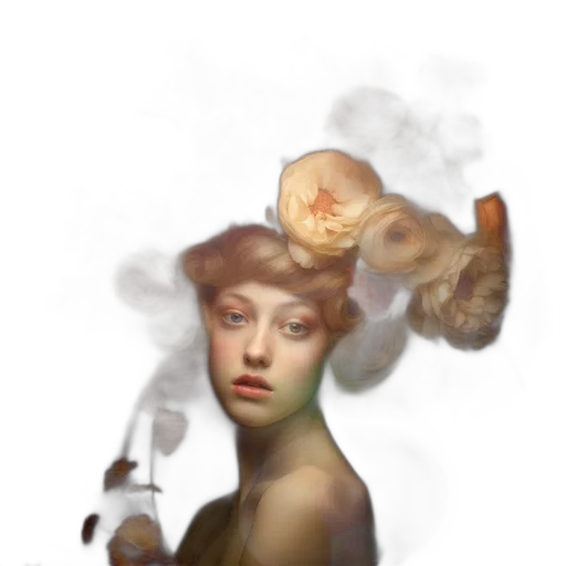 face, hat, crown, mask, concept art, fantasy art, photorealistic, oil painting transparent PNG cut-out
