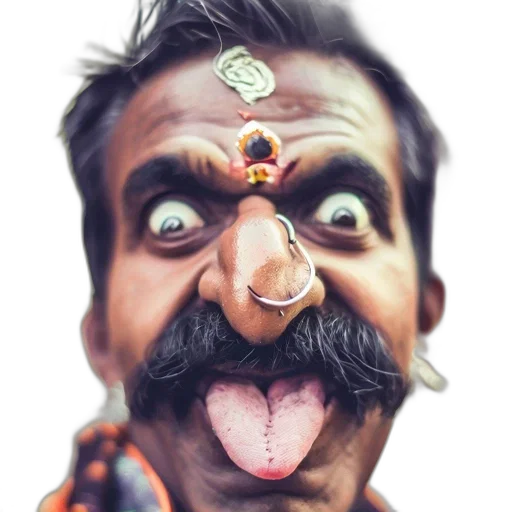face, mask, staff, creature, photorealistic, concept art, cartoon, man transparent PNG cut-out
