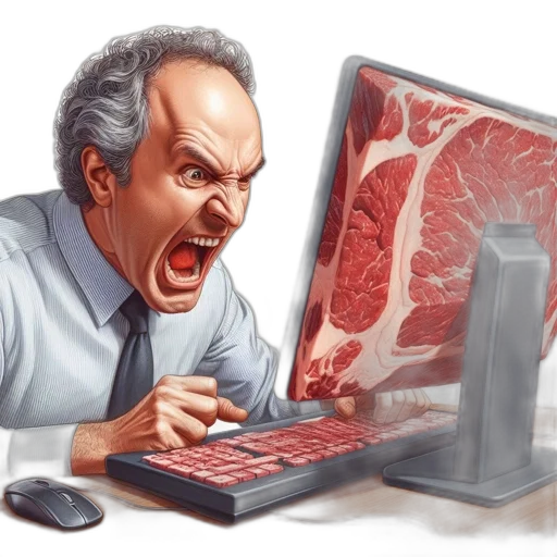 food, face, animal, creature, photorealistic, concept art, irate, older transparent PNG cut-out