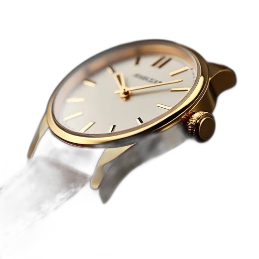 jewelry, crown, photorealistic, 3d render, golden, close-up, wristwatch, brown transparent PNG cut-out