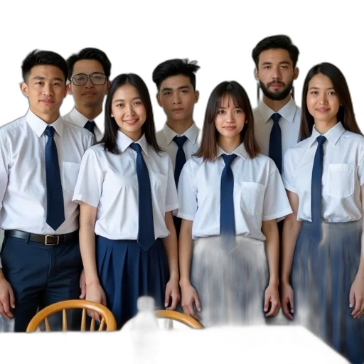 staff, underwater, group, people, wearing, school, uniforms, consisting transparent PNG cut-out