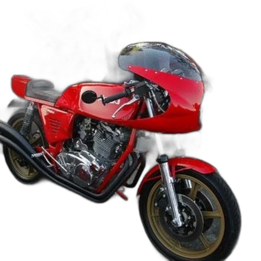 photorealistic, 3d render, concept art, red, motorcycle, sleek, design, parked transparent PNG cut-out