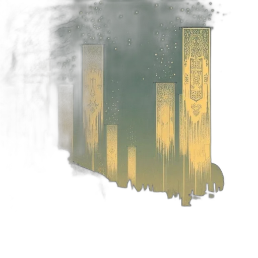 crown, building, robot, sword, concept art, fantasy art, 3d render, watercolor transparent PNG cut-out